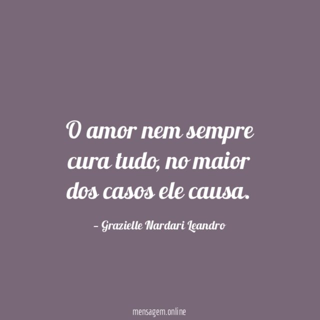 O amor nem sempre cura tudo