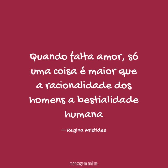 Quando falta amor