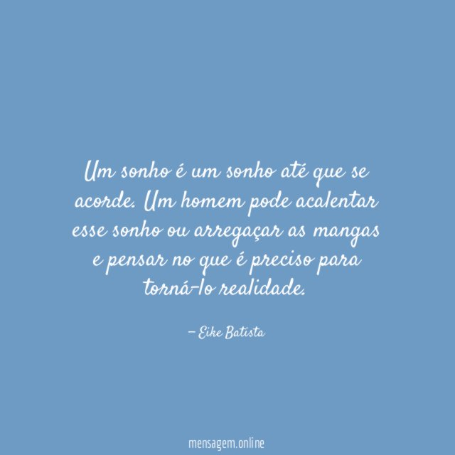 Um sonho é um sonho até que se acorde