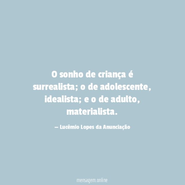 O sonho de criança é surrealista