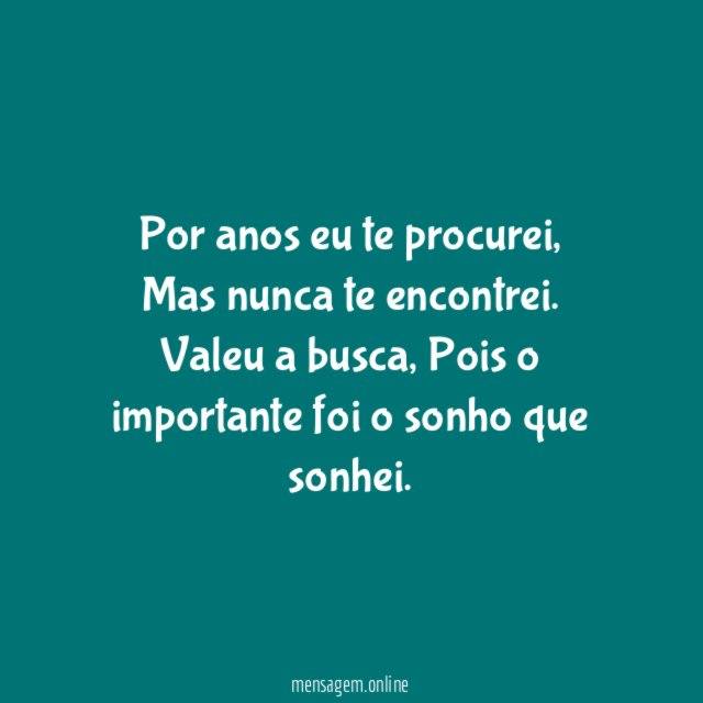 Por anos eu te procurei