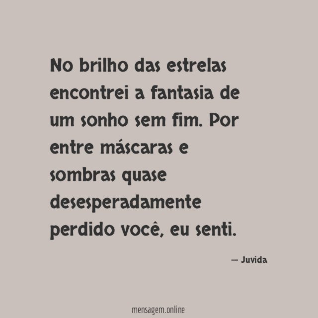 No brilho das estrelas encontrei a fantasia de um sonho sem fim