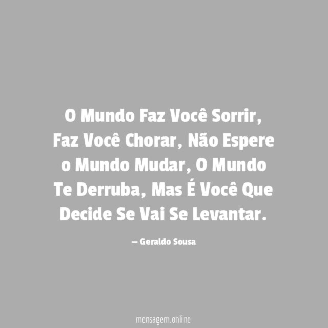 O Mundo Faz Você Sorrir