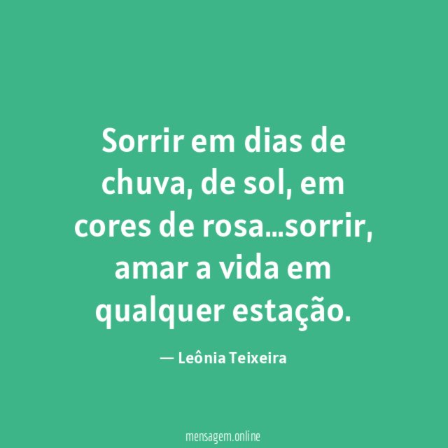 Sorrir em dias de chuva