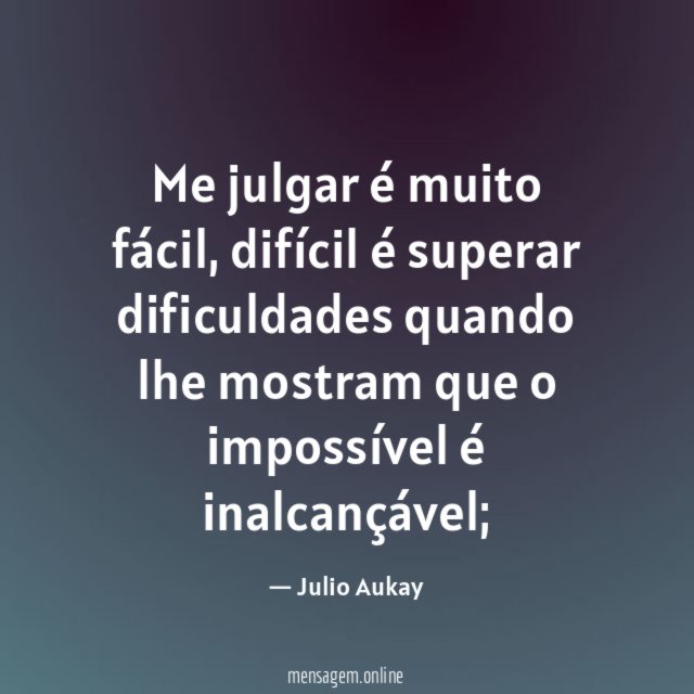 Me julgar é muito fácil