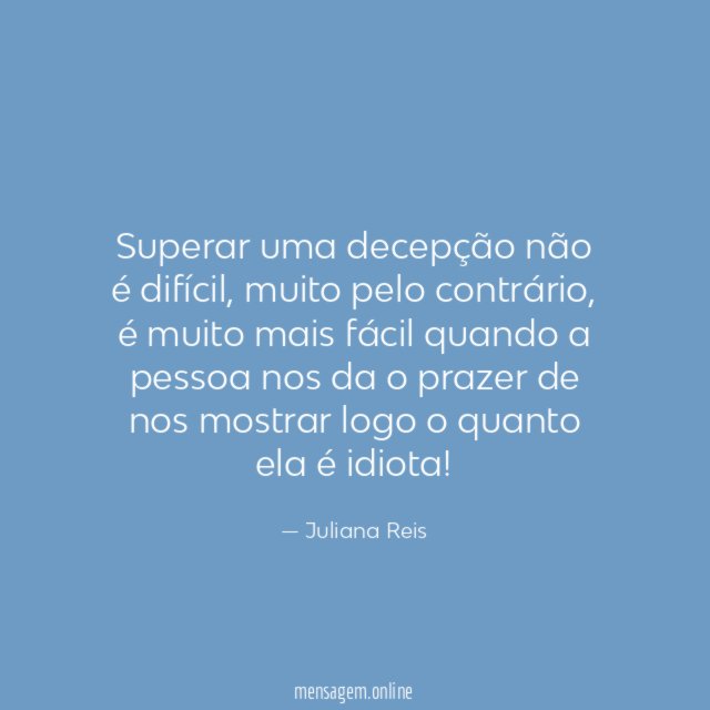 Superar uma decepção não é difícil