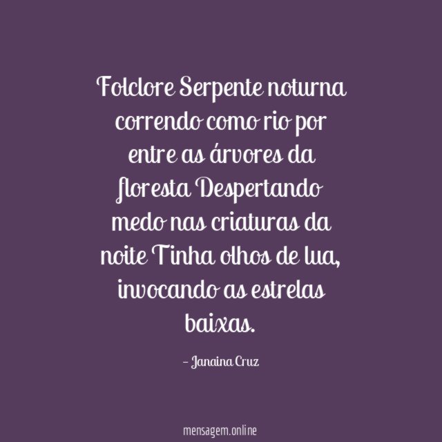 Folclore Serpente noturna correndo como rio por entre as