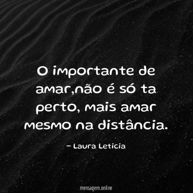 O importante de amar