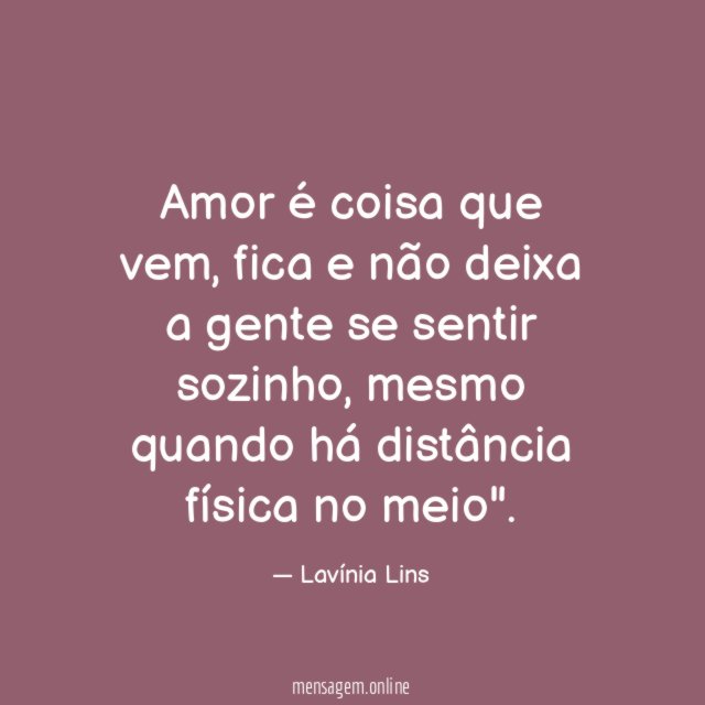 Amor é coisa que vem