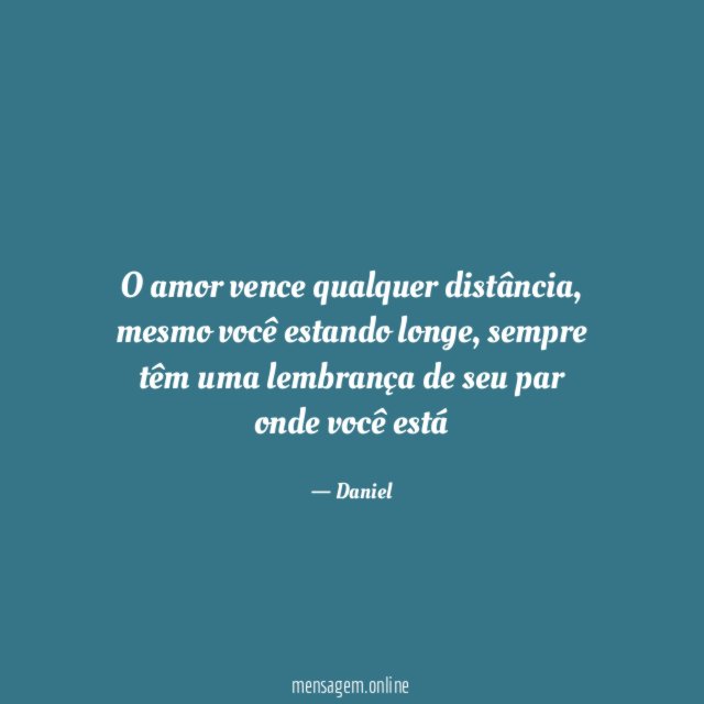 O amor vence qualquer distância
