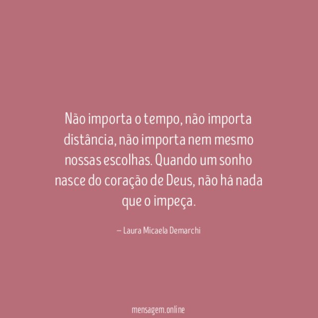 Não importa o tempo