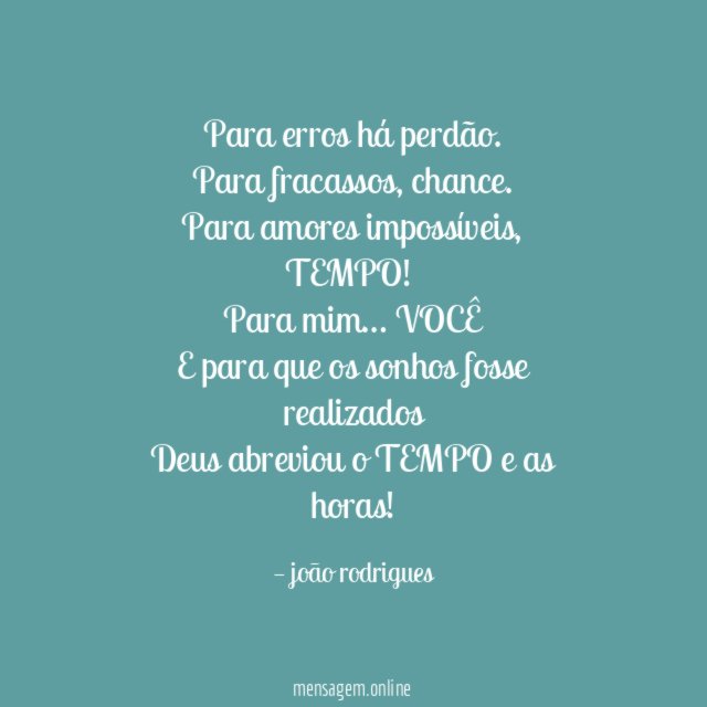 Para erros há perdão