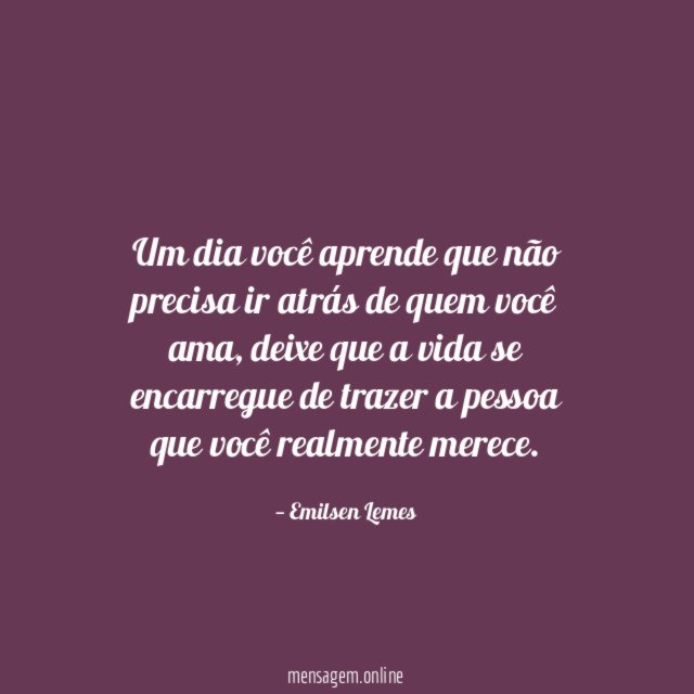 Um dia você aprende que não precisa ir