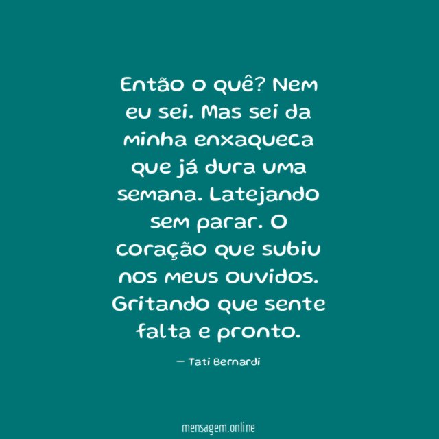 Então o quê