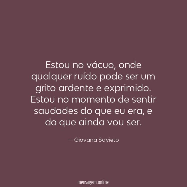 Estou no vácuo