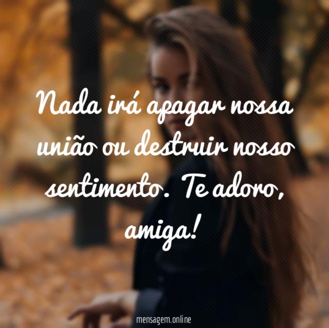 Nada irá apagar nossa união ou destruir nosso sentimento