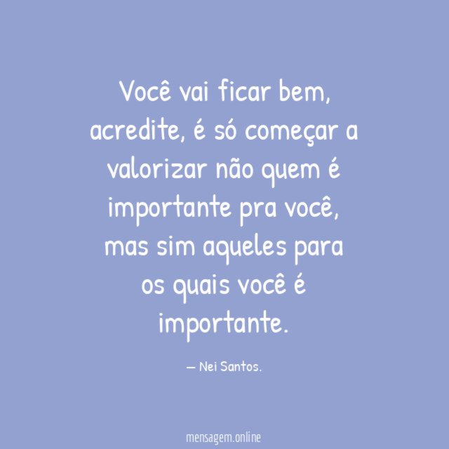 Você vai ficar bem