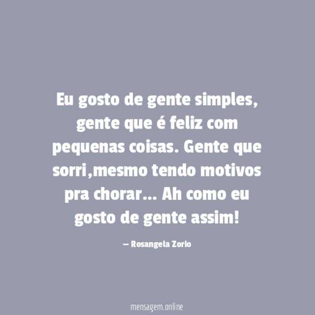 Eu gosto de gente simples