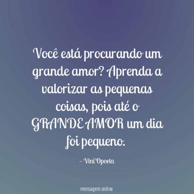 Você está procurando um grande amor