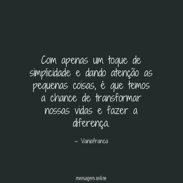Com apenas um toque de simplicidade e dando