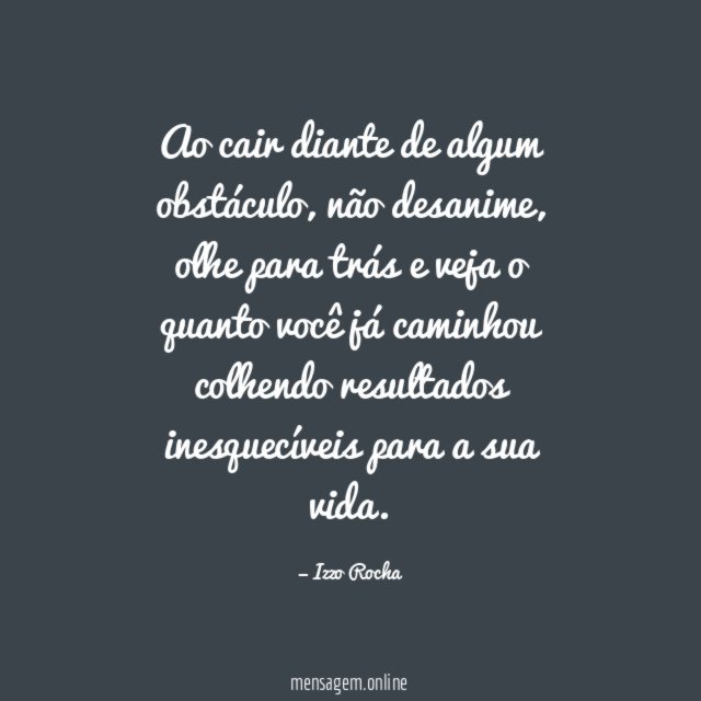 Ao cair diante de algum obstáculo