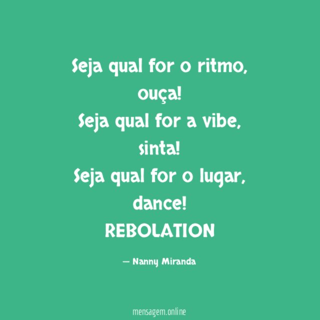 Seja qual for o ritmo