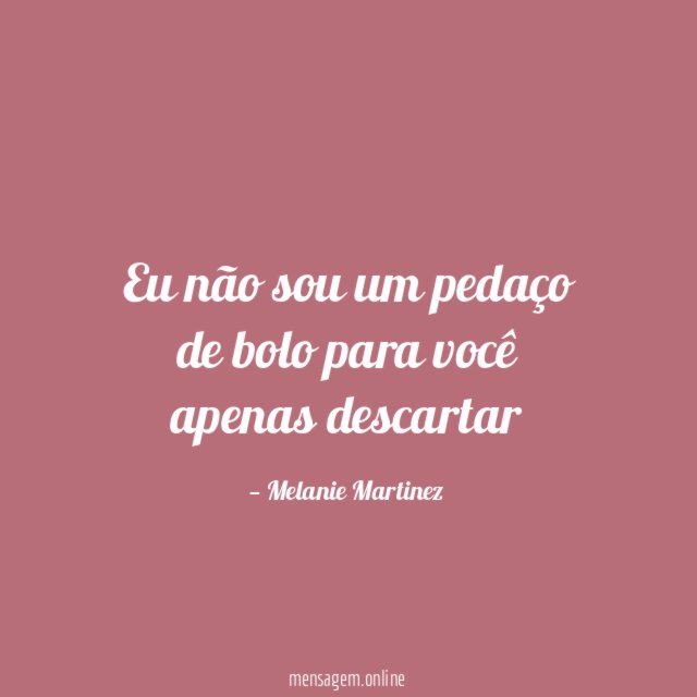 Eu não sou um pedaço de bolo para