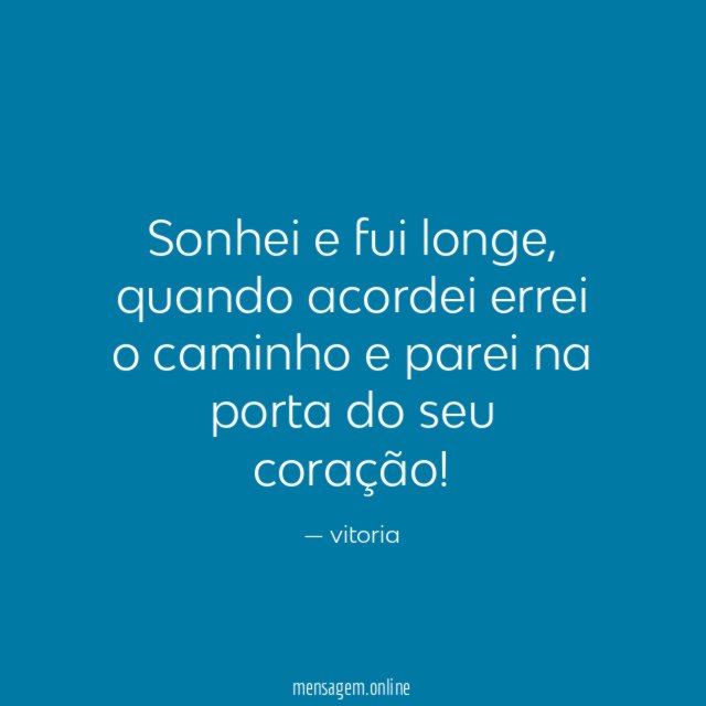 Sonhei e fui longe