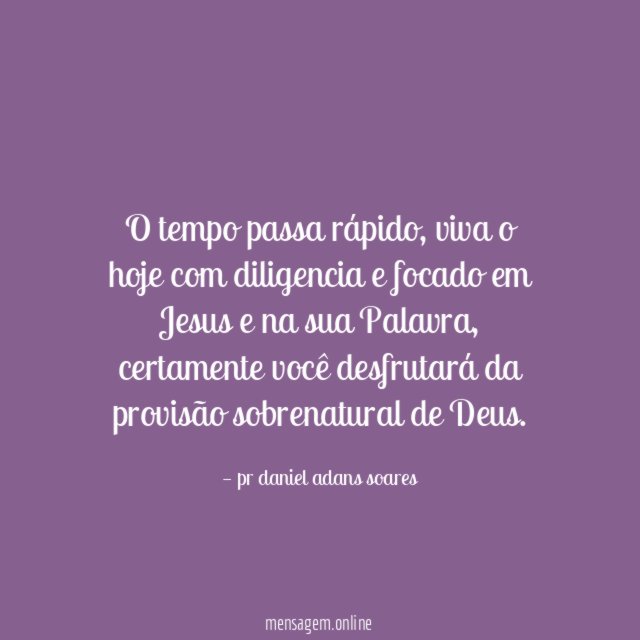 O tempo passa rápido