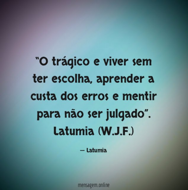 O trágico e viver sem ter escolha
