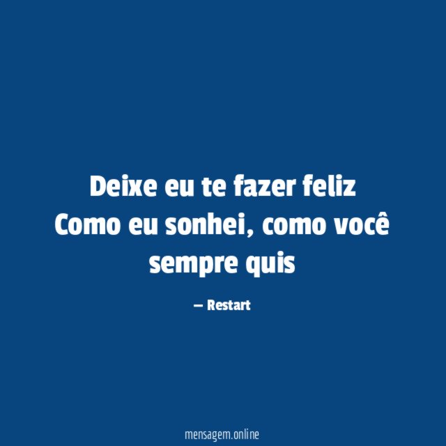Deixe eu te fazer feliz Como eu sonhei