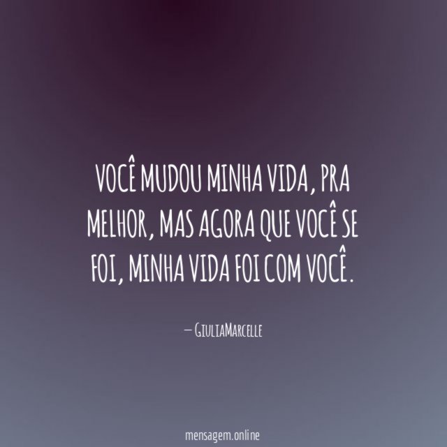 Você mudou minha vida