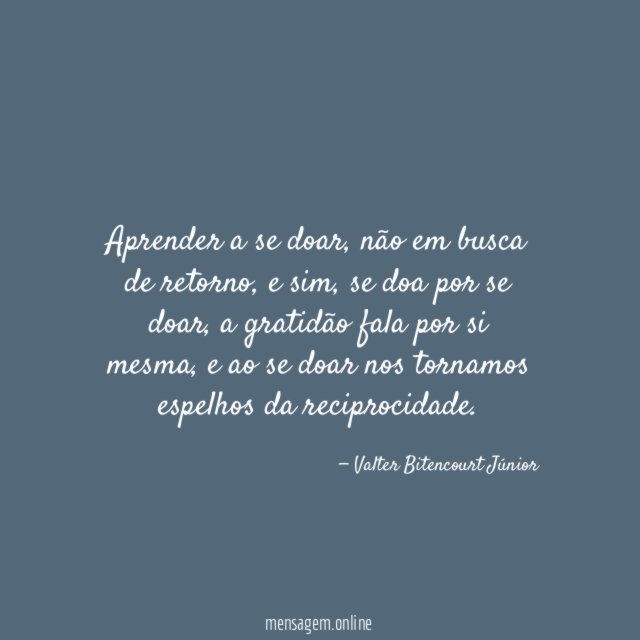 Aprender a se doar