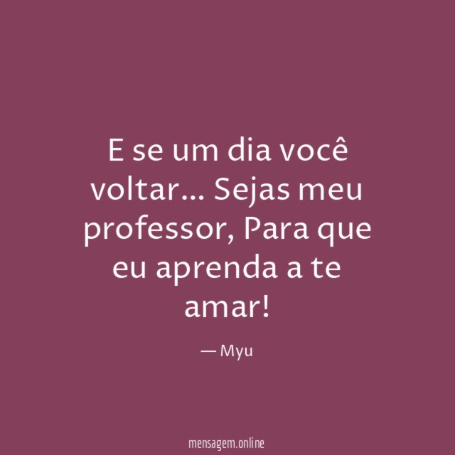 E se um dia você voltar