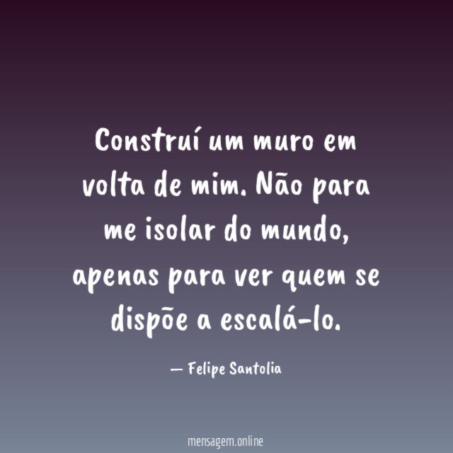 Construí um muro em volta de mim