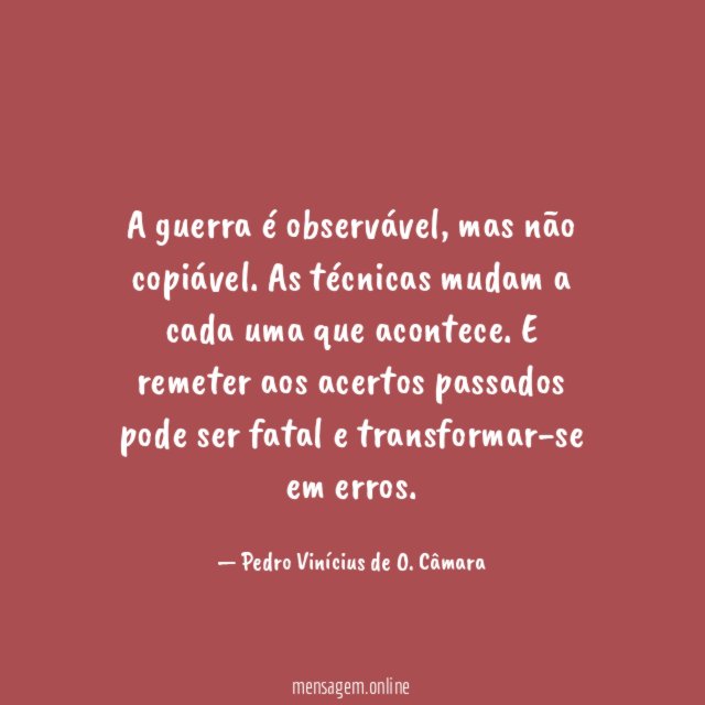 A guerra é observável