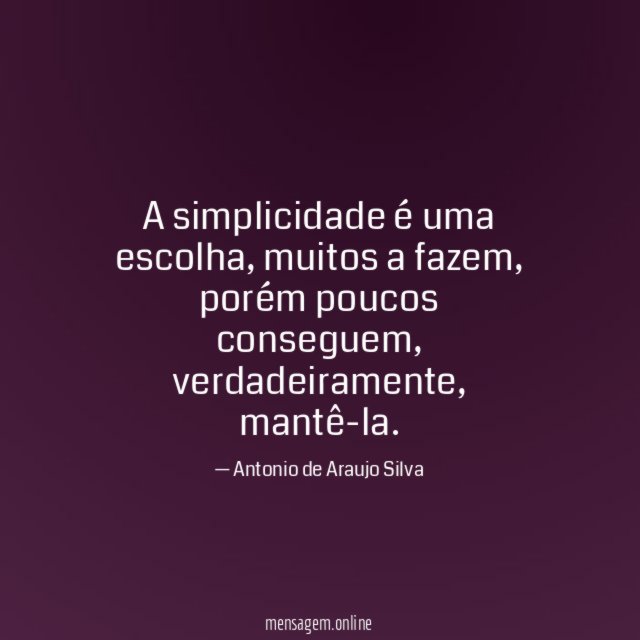 A simplicidade é uma escolha