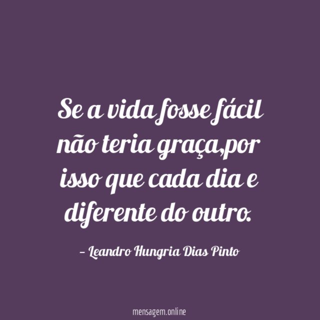 Se a vida fosse fácil não teria graça