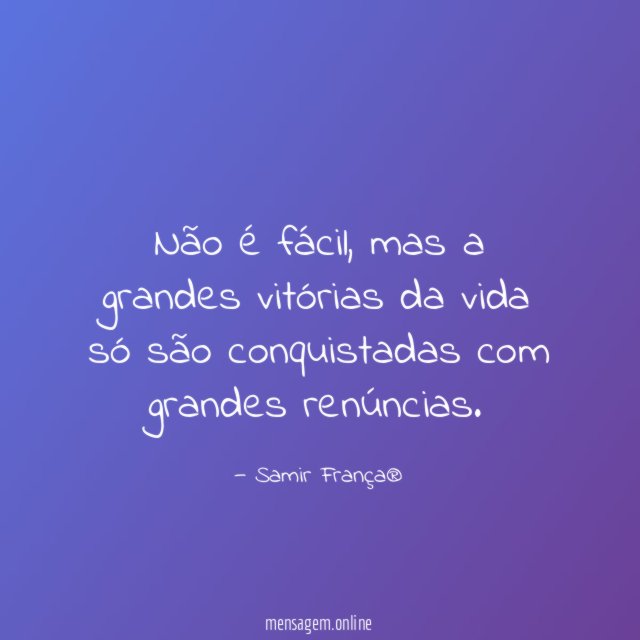 Não é fácil