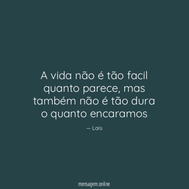 A vida não é tão facil quanto parece