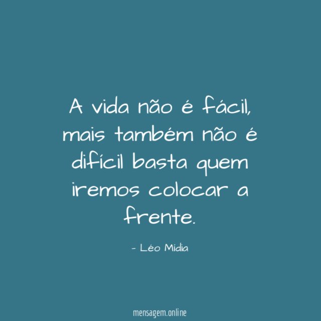 A vida não é fácil
