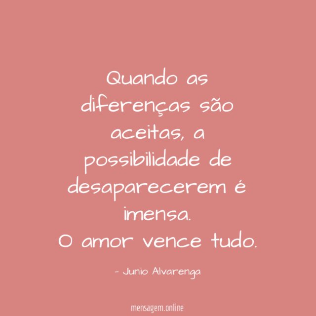 Quando as diferenças são aceitas