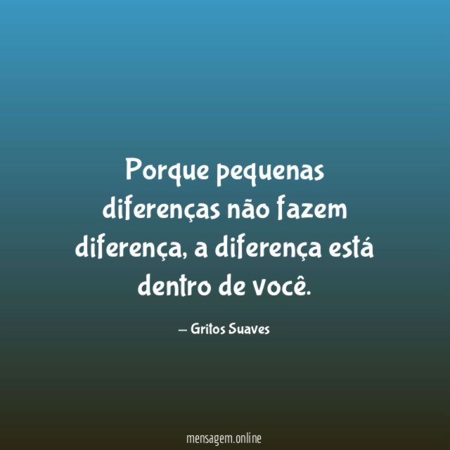 Porque pequenas diferenças não fazem diferença