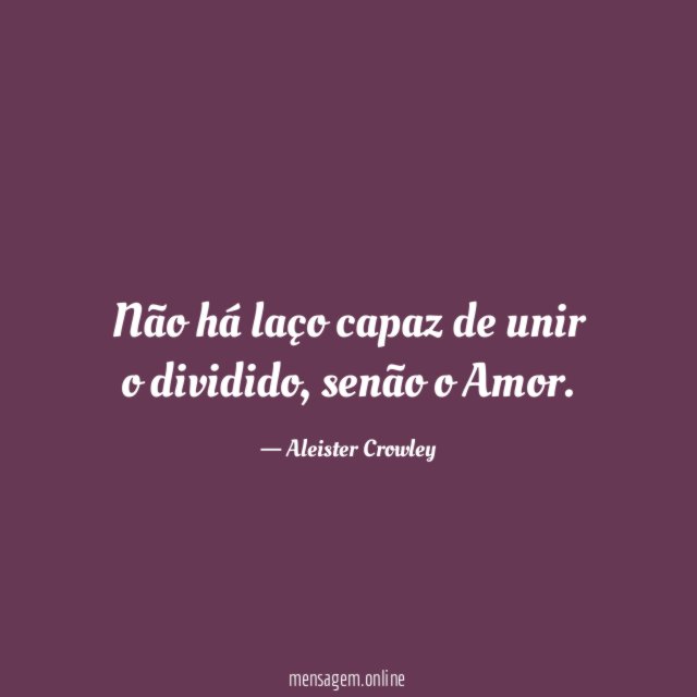 Não há laço capaz de unir o dividido