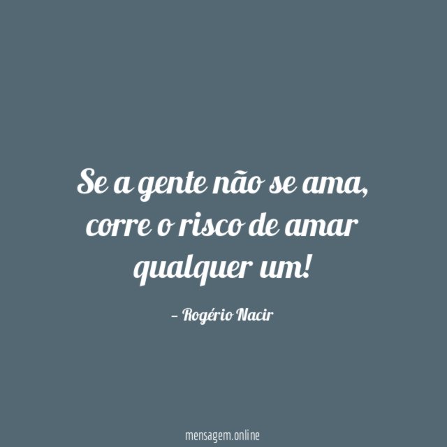 Se a gente não se ama