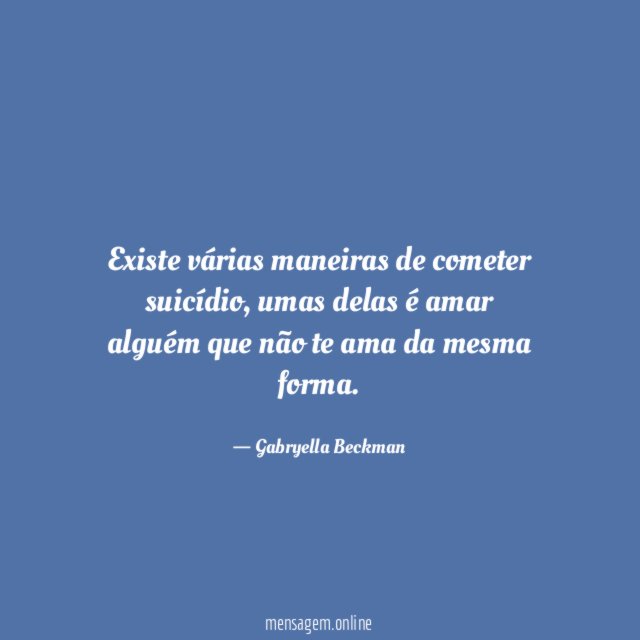 Existe várias maneiras de cometer suicídio
