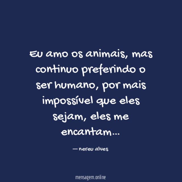 Eu amo os animais