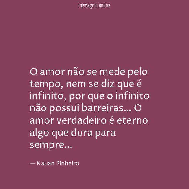 O amor não se mede pelo tempo