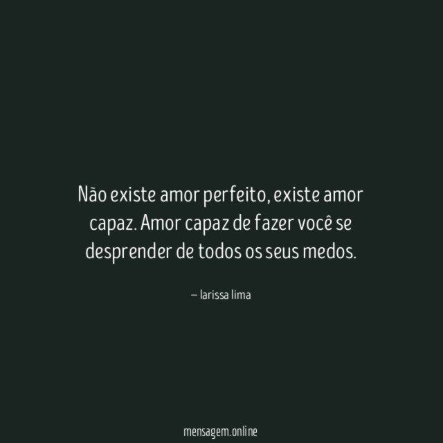 Não existe amor perfeito