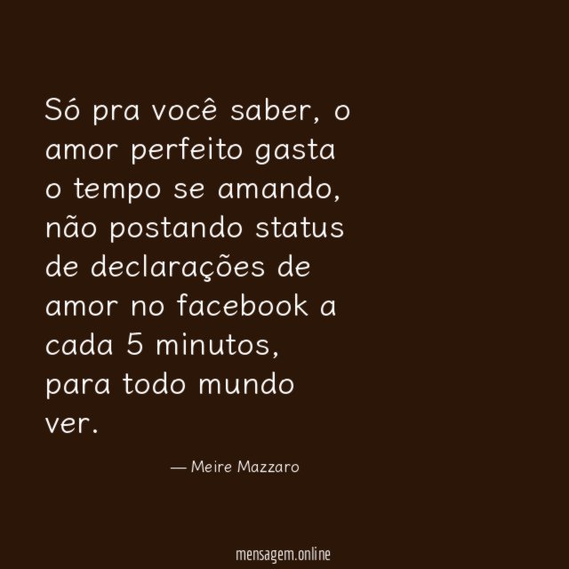 Só pra você saber